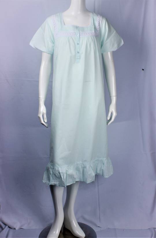 Alice & Lily nightie w short sleeves, pin tucks and lace mint STYLE :AL/ND-361/M